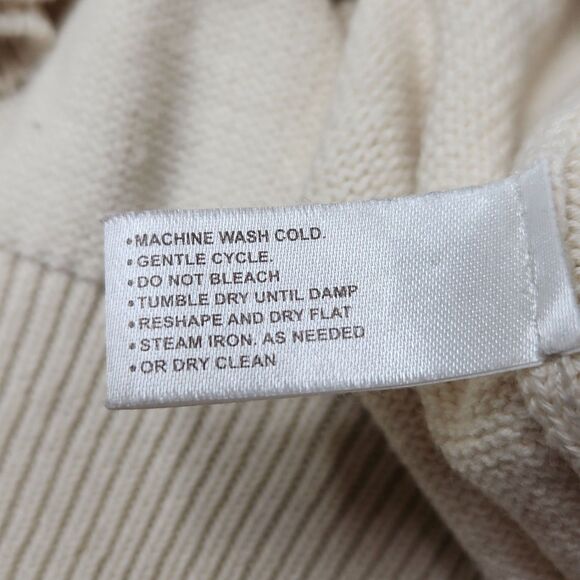 MIT Sweater The Coop100% Off White Cotton Knit Applique Lettering Academia - Picture 6 of 8